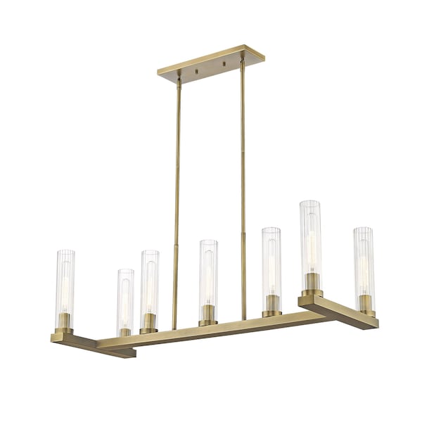 Z-Lite Beau 7 Light Island, Rubbed Brass & Clear 3031-7L-RB - main